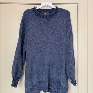 ARULA Women's Heathered Blue Crew Neck Sweater